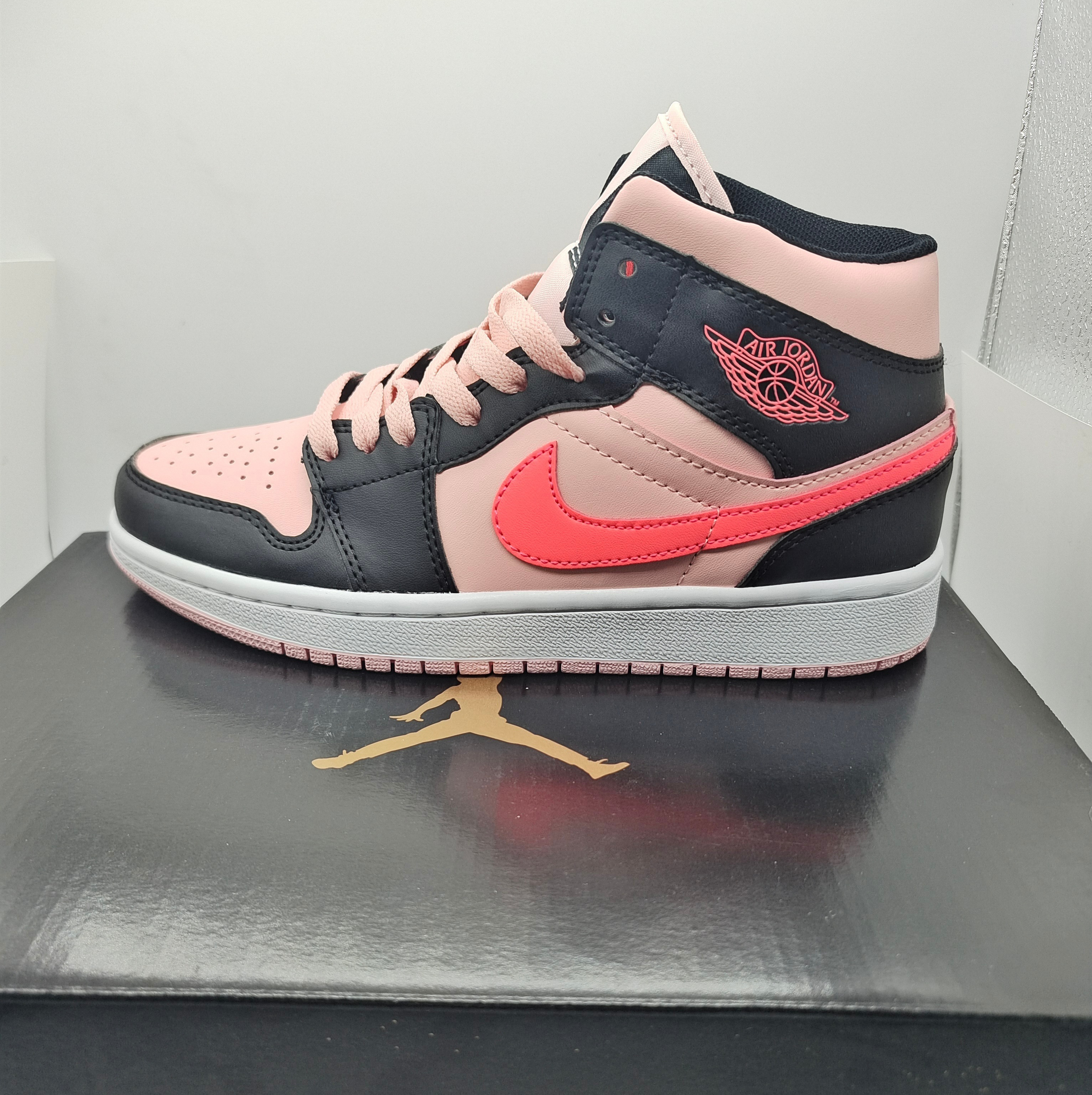 Women's Running Weapon Air Jordan 1 Pink/Black Shoes 0205 Women's Running Weapon Air Jordan 1 Pink/Black Shoes 0205